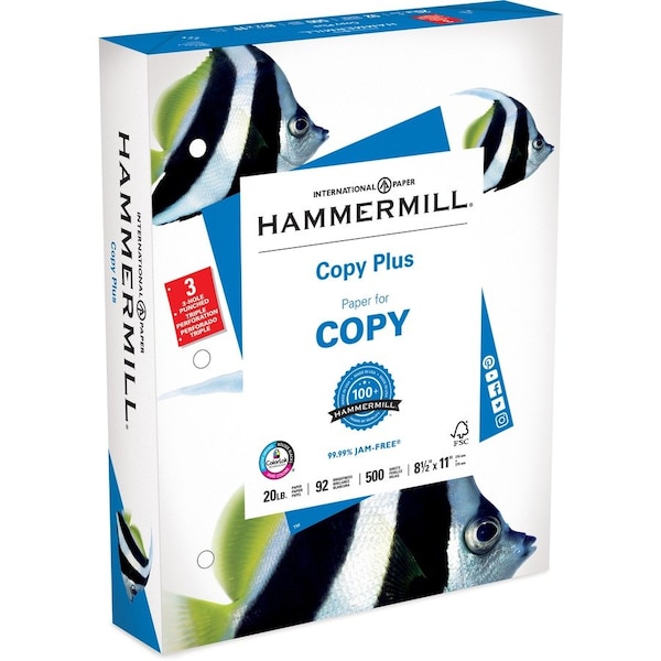 Hammermill Hammermill Printer Paper, 20lb Copy Paper, 3 Hole Punch, 92